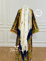 Load image into Gallery viewer, Navy Traditional Palestinian Thobe –  Full Set with Headscarf
