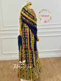 Navy Traditional Palestinian Thobe –  Full Set with Headscarf