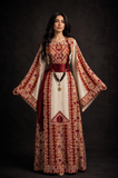 Maroon Traditional Embroidered Palestinian Thobe
