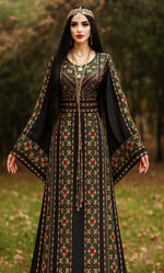 Load image into Gallery viewer, Green Embroidery Traditional luxurious touch Thoub
