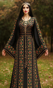 Green Embroidery Traditional luxurious touch Thoub