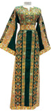 German velvet Green Multicolored Gorgeous Palstainen Embroidery Traditional Long Thoub