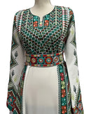 Load image into Gallery viewer, Limited time Multicolor with Kashmir Design Stone Embroidery Thobe with Reversible Belt
