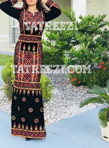 Black Luxury Mermaid stone Velvet Thoub