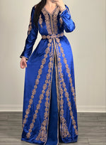 Load image into Gallery viewer, Silk Velvet Selection 2 pieces Moroccan Embroidery stone caftan
