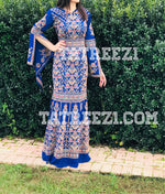 Load image into Gallery viewer, Chiffon Blue Miss Princess Embroidery Long Thoub Dress
