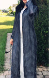 Hand Stitched Chandelier Tassel Jacket  long abaya
