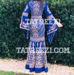 Charger l&#39;image dans la galerie, Chiffon Blue Miss Princess Embroidery Long Thoub Dress
