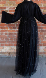 Load image into Gallery viewer, Made in dub Lace Pearls Abaya
