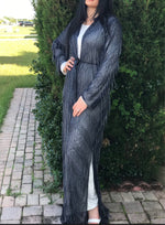Charger l&#39;image dans la galerie, Hand Stitched Chandelier Tassel Jacket  long abaya
