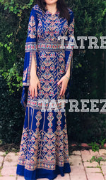 Charger l&#39;image dans la galerie, Chiffon Blue Miss Princess Embroidery Long Thoub Dress
