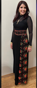 Orange Beautifully Embroidery Long Skirt