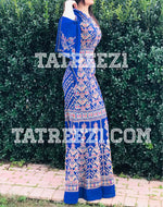 Load image into Gallery viewer, Chiffon Blue Miss Princess Embroidery Long Thoub Dress
