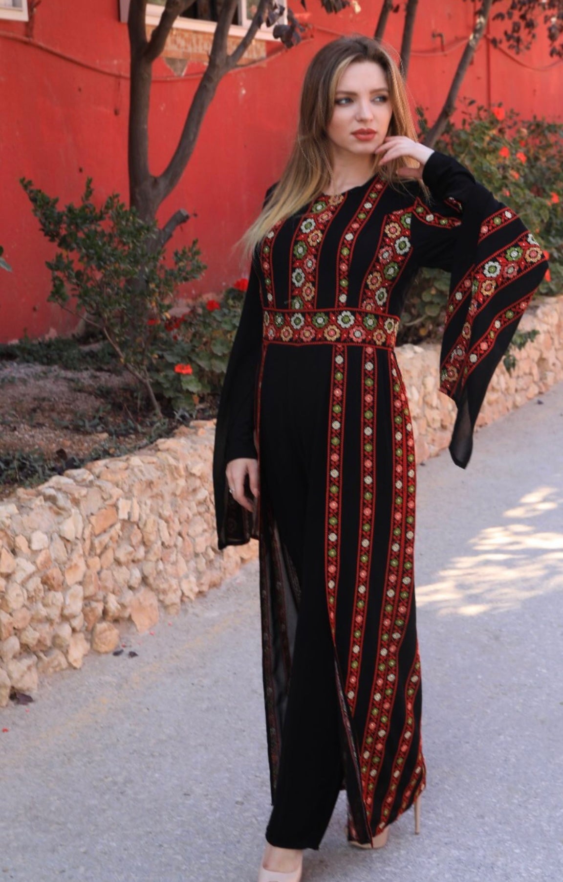 Embroidery Modern Full Cover overall skirt Jumpsuit