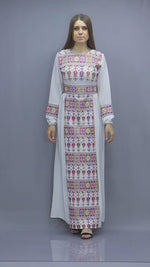 Load and play video in Gallery viewer, Colorful Simple Modest Embroidered Long Dress
