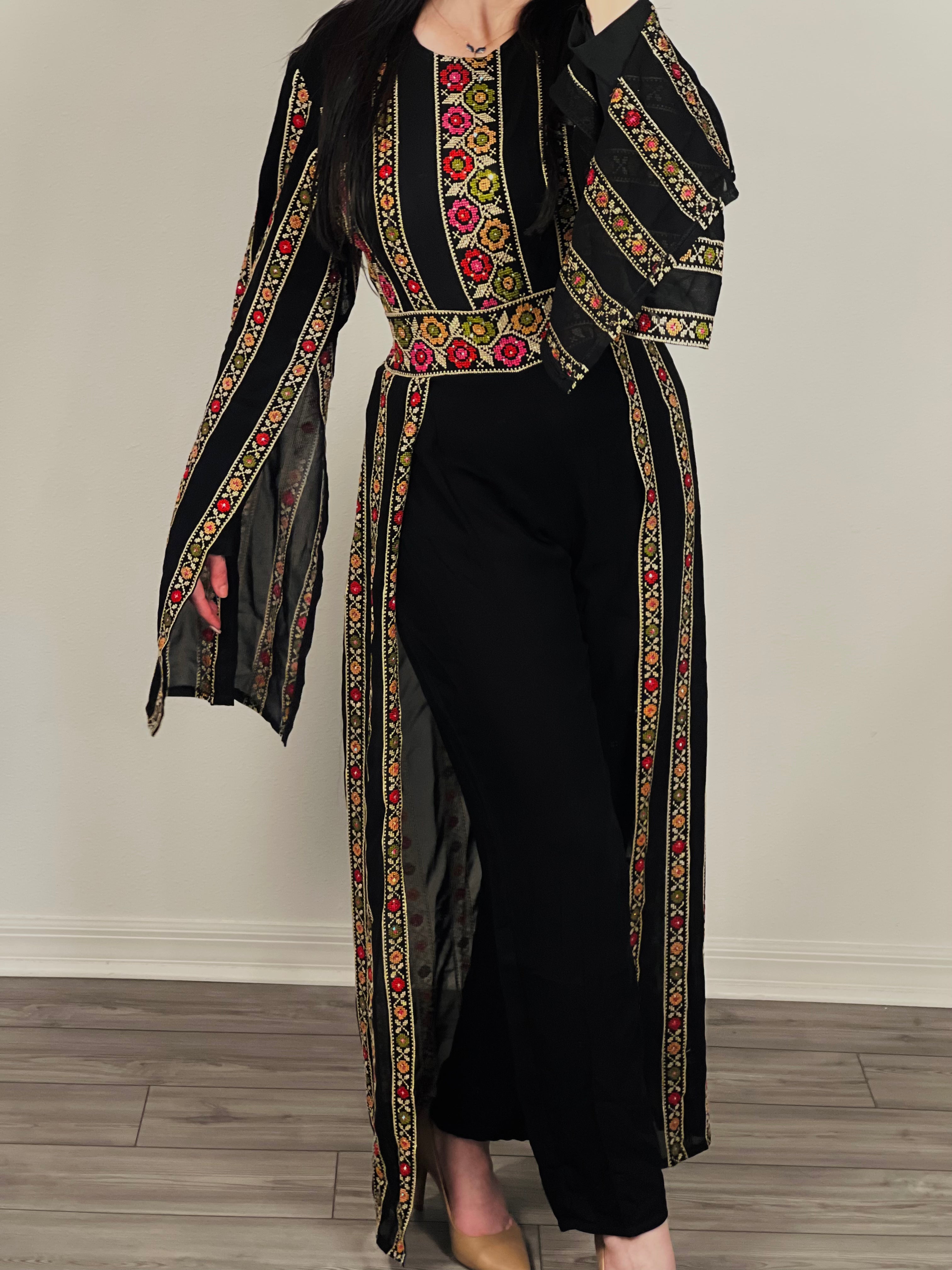 Embroidery Modern Full Cover overall skirt Jumpsuit