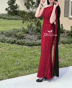 Stunning Red Carpet One Shoulder Fully Embroidery Long Dress