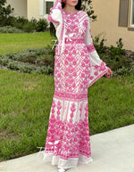 Load image into Gallery viewer, Miss Princess With Pink Embroidery Long Thoub Dress
