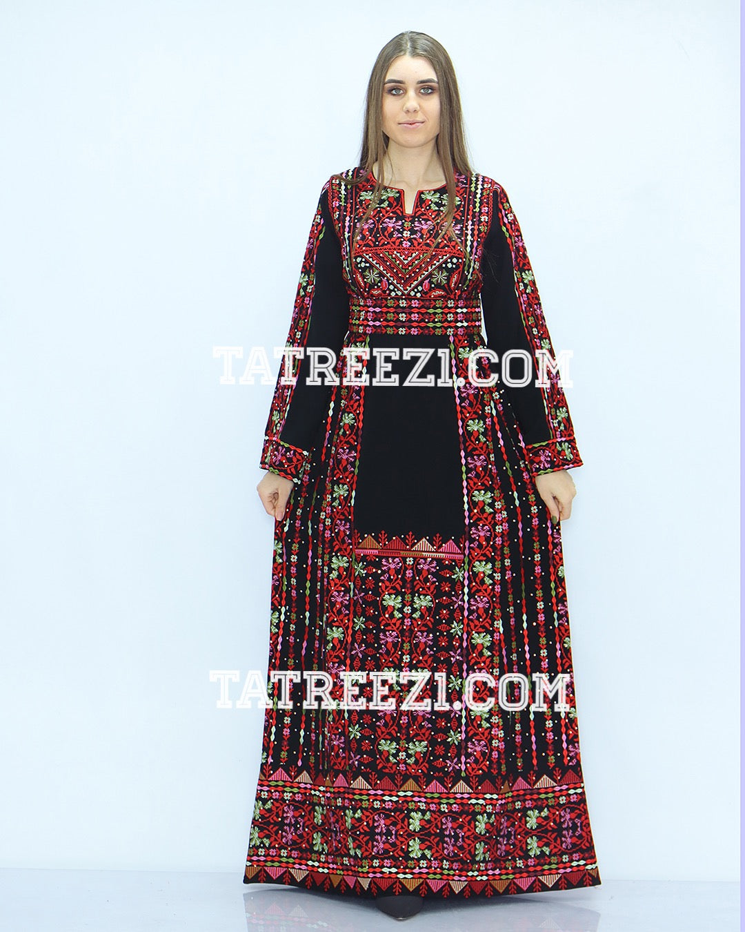 Stunning Modern Red Embroidery Thoub