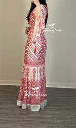 Charger l&#39;image dans la galerie, Miss Princess With Red Embroidery Long Thoub Dress
