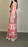 Miss Princess With Red Embroidery Long Thoub Dress