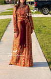 Red/ Gold Embroidery Delicate with Stone Embroidery Thobe