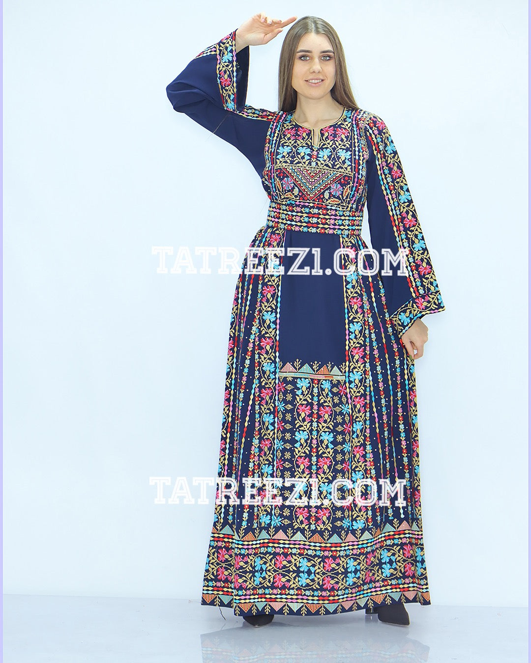 Stunning Modern Blue Embroidery Thoub