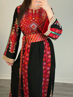 Load image into Gallery viewer, Red &amp; Black Stylish Beautiful Palestinian Embroidery
