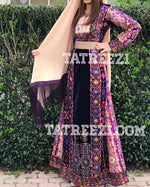 Load image into Gallery viewer, 2022 Malacca Purple Silk Velvet Stone Embroidery Thobe

