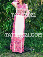 Load image into Gallery viewer, Pink Tatreez Traditional Palestinian Thoub Embroidery Dress
