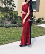 Load image into Gallery viewer, Stunning Red Carpet One Shoulder Fully Embroidery Long Dress
