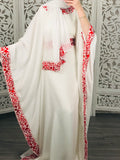 Cream Luxury Embroidery Dubai One Size abaya