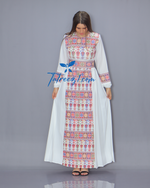 Load image into Gallery viewer, Colorful Simple Modest Embroidered Long Dress
