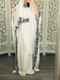 Cream Luxury Embroidery Dubai One Size abaya