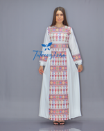 Load image into Gallery viewer, Colorful Simple Modest Embroidered Long Dress
