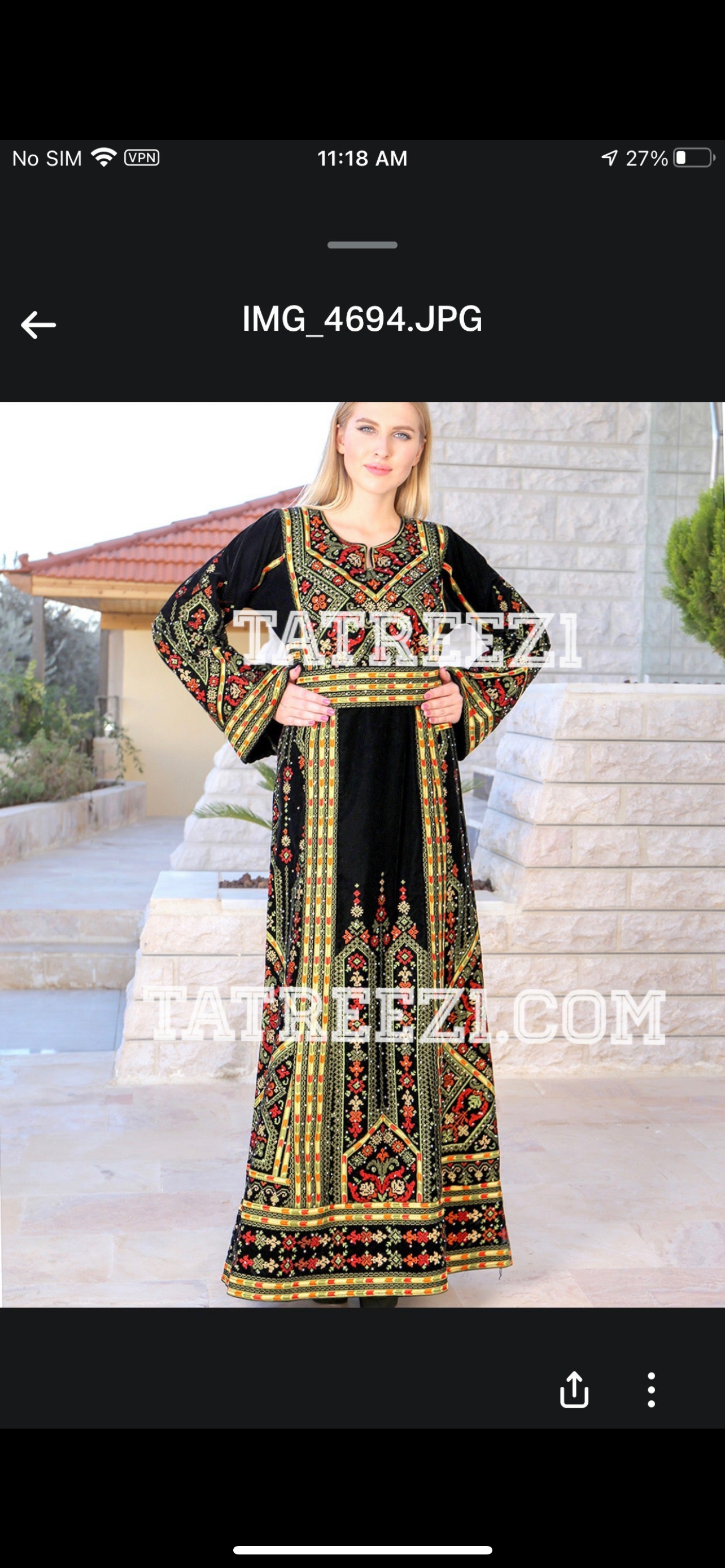 Green Manajel Embroidery Velvet Stones Long Thoub