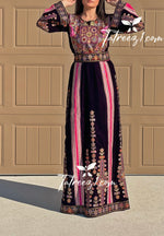 Load image into Gallery viewer, Defect Purple Velvet Stone Stylish Beautiful Palestinian Embroidery
