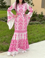 Load image into Gallery viewer, Miss Princess With Pink Embroidery Long Thoub Dress
