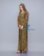 Load image into Gallery viewer, Green Color Fully Embroidery  Thoub Skirt Attached
