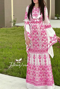 Miss Princess With Pink Embroidery Long Thoub Dress