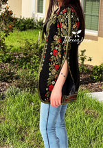 Load image into Gallery viewer, Stunning Long Jacket Red Flowers Embroidery
