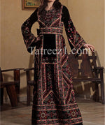 Load image into Gallery viewer, The Luxury Embroidery Elegant Velvet Palestinian Thoub
