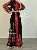 Load image into Gallery viewer, Red &amp; Black Stylish Beautiful Palestinian Embroidery
