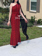 Charger l&#39;image dans la galerie, Stunning Red Carpet One Shoulder Fully Embroidery Long Dress
