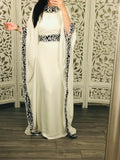 Cream Luxury Embroidery Dubai One Size abaya