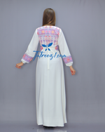 Load image into Gallery viewer, Purple Simple Modest Embroidered Long Dress
