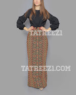 Load image into Gallery viewer, Beige MultiColor Beautifully Embroidered Long Skirt
