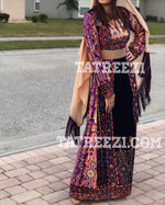 Load image into Gallery viewer, 2022 Malacca Purple Silk Velvet Stone Embroidery Thobe
