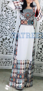 Charger l&#39;image dans la galerie, Beautiful Modern White Embroidery Thoub
