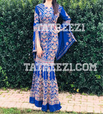 Load image into Gallery viewer, Chiffon Blue Miss Princess Embroidery Long Thoub Dress
